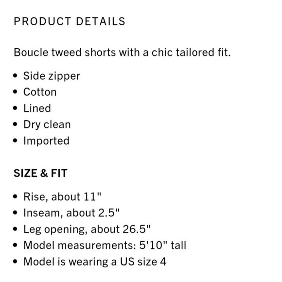 Cinq a Sept Allen Boucle Tweed Tailored Fit Shorts Navy Blue Women's Size 10 - Picture 14 of 14